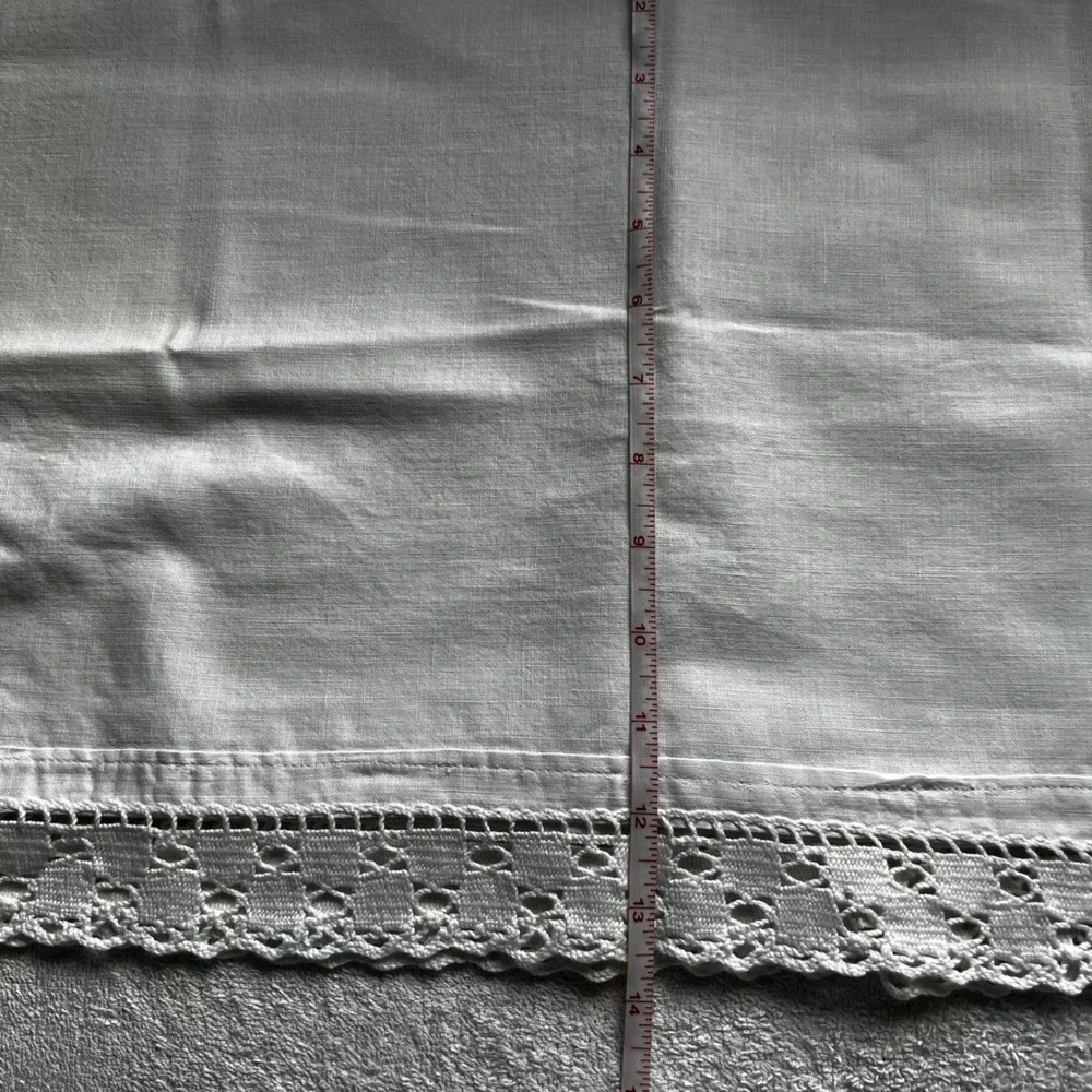 Vintage 3pc Table Linens White Hand Embroidered Lace Monogram M Floral Victorian